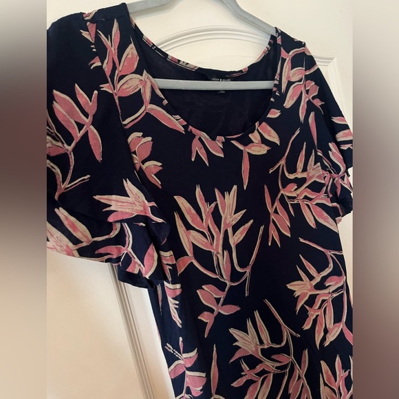 Lucky Brand Floral Print Short Sleeve Ruffle Dress women’s size XS - Picture 5 of 13